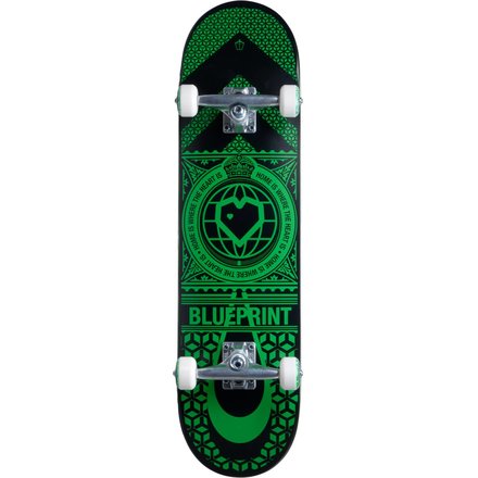 Blueprint Home Heart Factory Skateboard, 19,7 cm, Schwarz/Grün