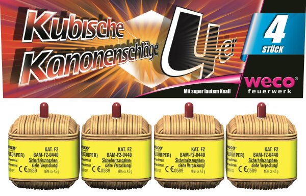 Kubische  Kanonenschl&auml;ge 4er