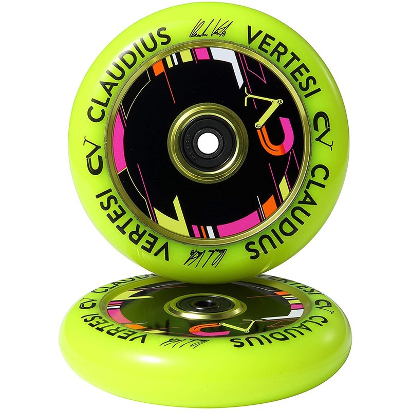 Claudius Vertesi Wheels Signature Stunt Scooter Rollen 110 mm Neon Yellow