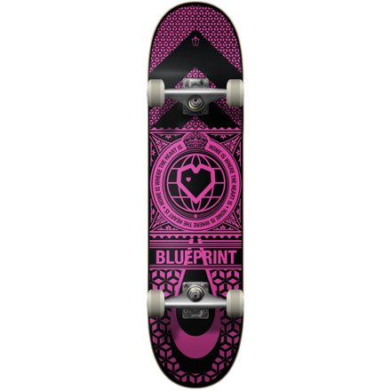 Blueprint Home Heart Factory Skateboard, 19,7 cm, Schwarz / Pink