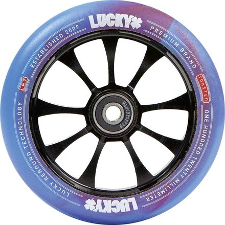 LUCKY Toaster Stunt-Scooter Rolle 120mm schwarz/Pu rot blau Swirl